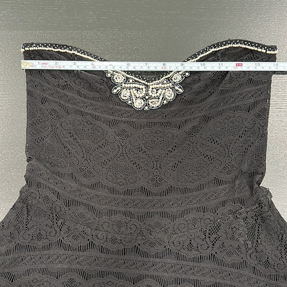 Free People Strapless Lace Beaded Mini Dress - M - Picture 14 of 16